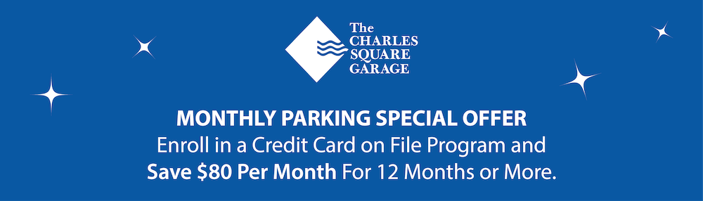 Monthly Parking Special Offer - Enroll in a Credit Card on File Program and Save $80 Per Month for 12 Months or More