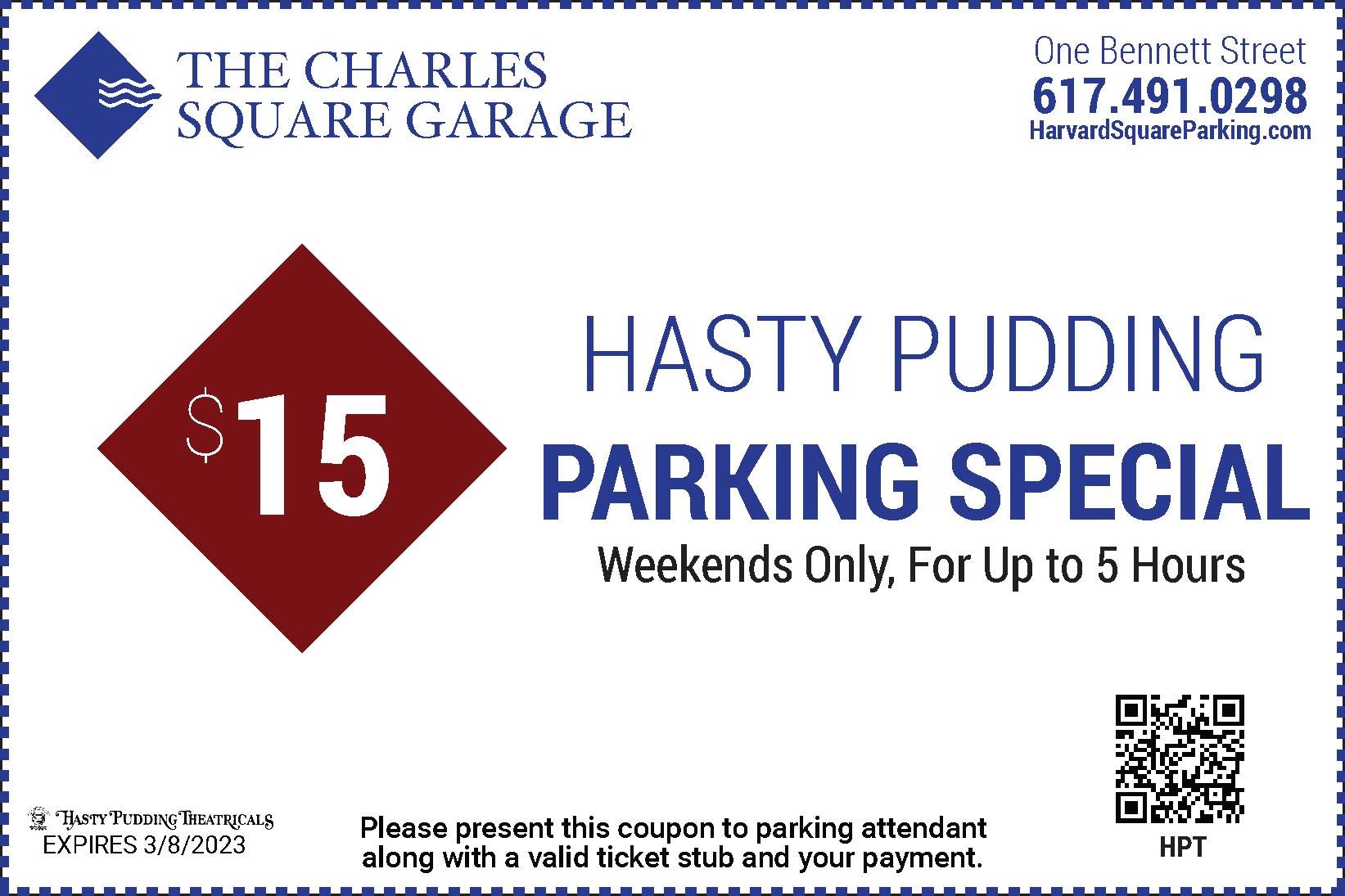 $15 Weekends Only - Hasty Pudding Special